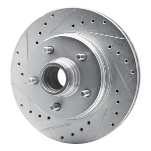 Chevrolet ASTRO Brake Rotor (1) - Front Left - R1 Concepts - Drilled & Slotted - Silver - `90-`02